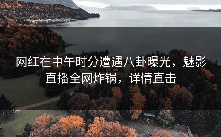 网红在中午时分遭遇八卦曝光，魅影直播全网炸锅，详情直击